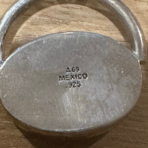 Mexican Sterling Silver Green Stone Pendant - Picture 3 of 4